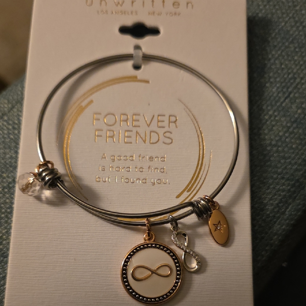 Unwritten Gold and Silver Friendship Charm Bracelet with Infinity Symbol